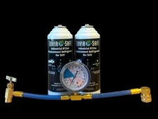 Envirosafe Industrial R134a Replacement Refrigerant SUV, 2 cans, Brass Gauge