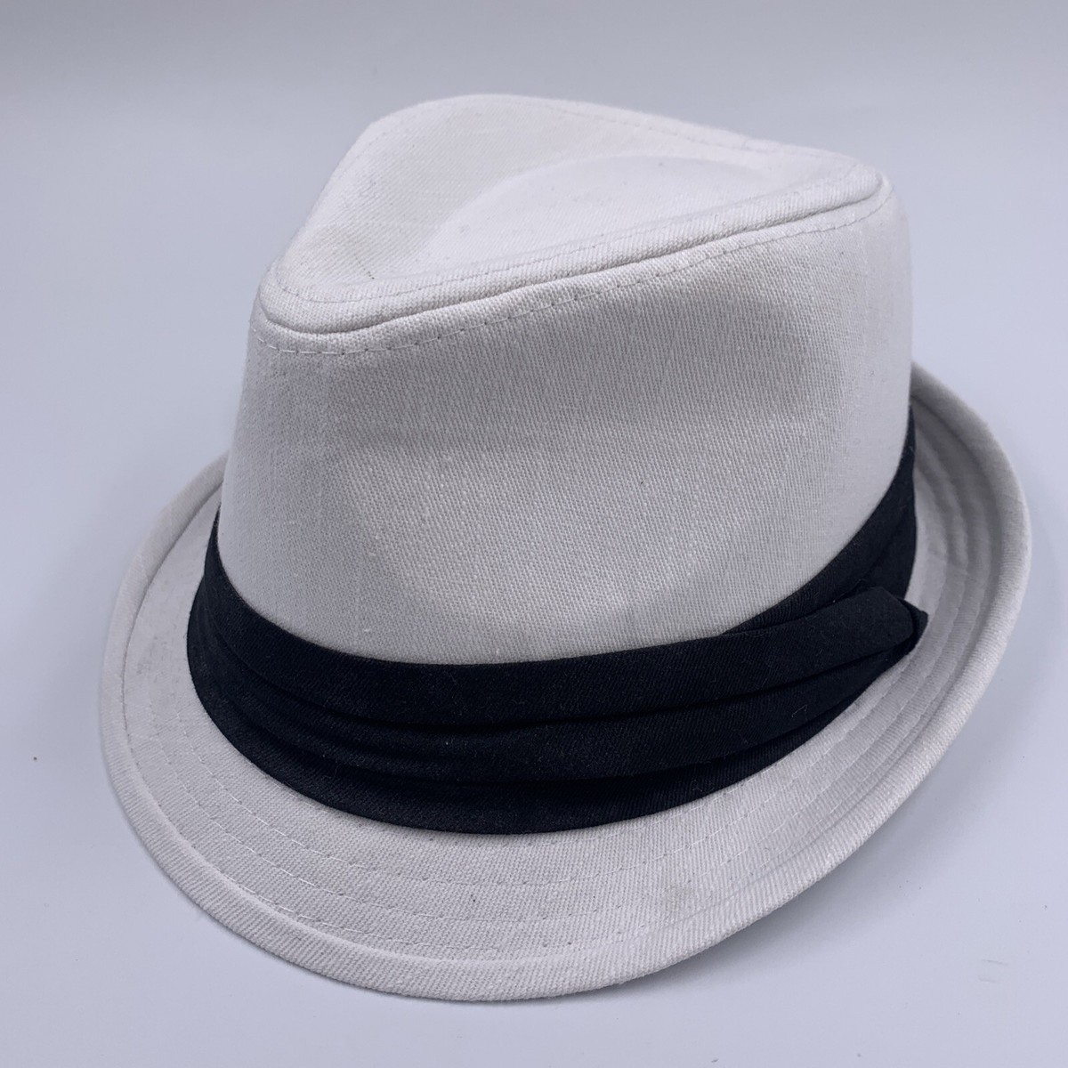 White cotton fedora hat Premium Solid Color Cotton Fedora Hat, Beige at Amazon Men main image 4
