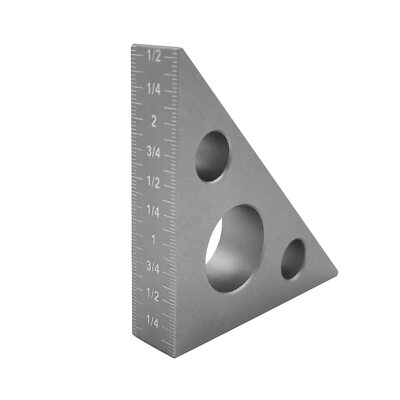 Right Angle Ruler, 45 n 90 Degree Small Aluminum Alloy Triangle Ruler with Both
