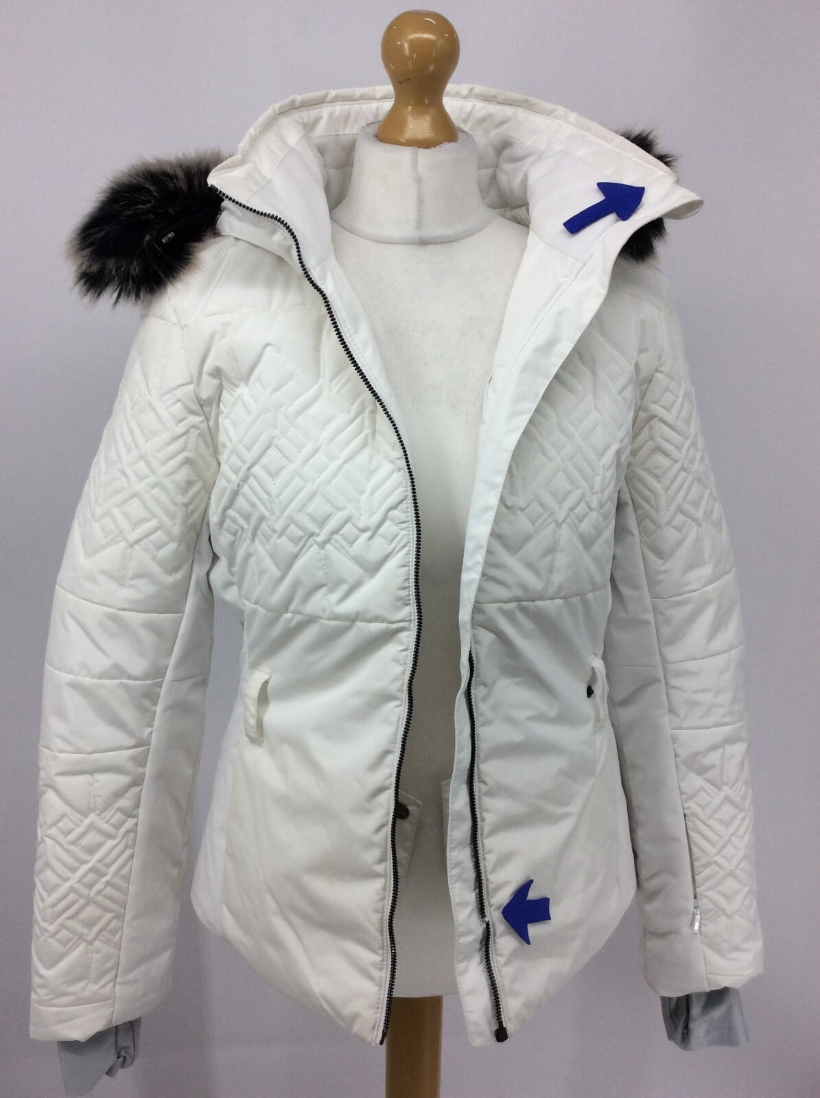 POIVRE BLANC RIVA WOMENS FAUX FUR JACKET M WHITE RRP £ 380 AD eBay