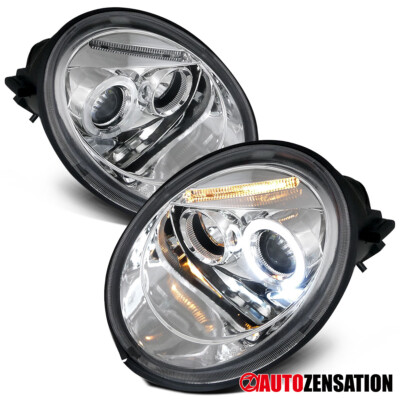 Fits 1998-2005 VW Volkswagen Beetle LED Halo Projector Headlights Left+Right