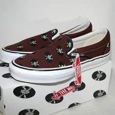 Vans x Wacko Maria Brown Records OG Classic Slip On Mens US 11.5 Brand New