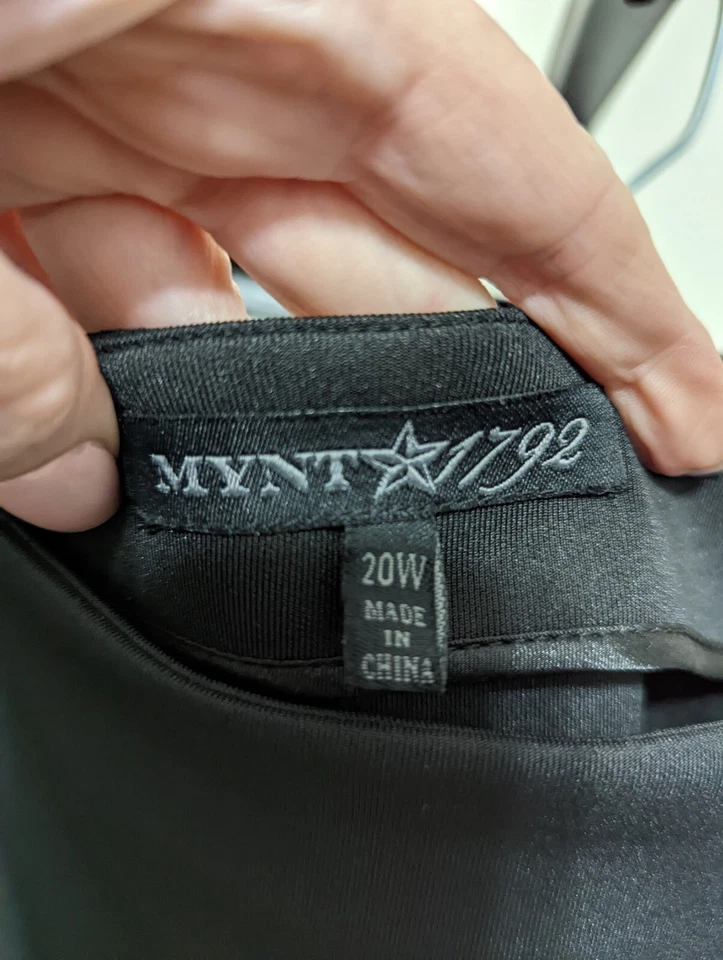 Falda lápiz negra Mynt 1792 Nordstrom Plus para mujer cremallera 20 W elástica $148 Foto 2 de 4