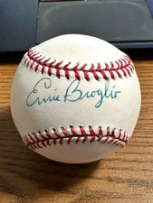ERNIE BROGLIO SIGNED AUTOGRAPHED ONL BASEBALL!  Cardinals, Cubs!
