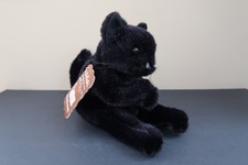 Folkmanis Black Kitten Full Body Hand Puppet Plush Seated Cat NEW Wrap Tail