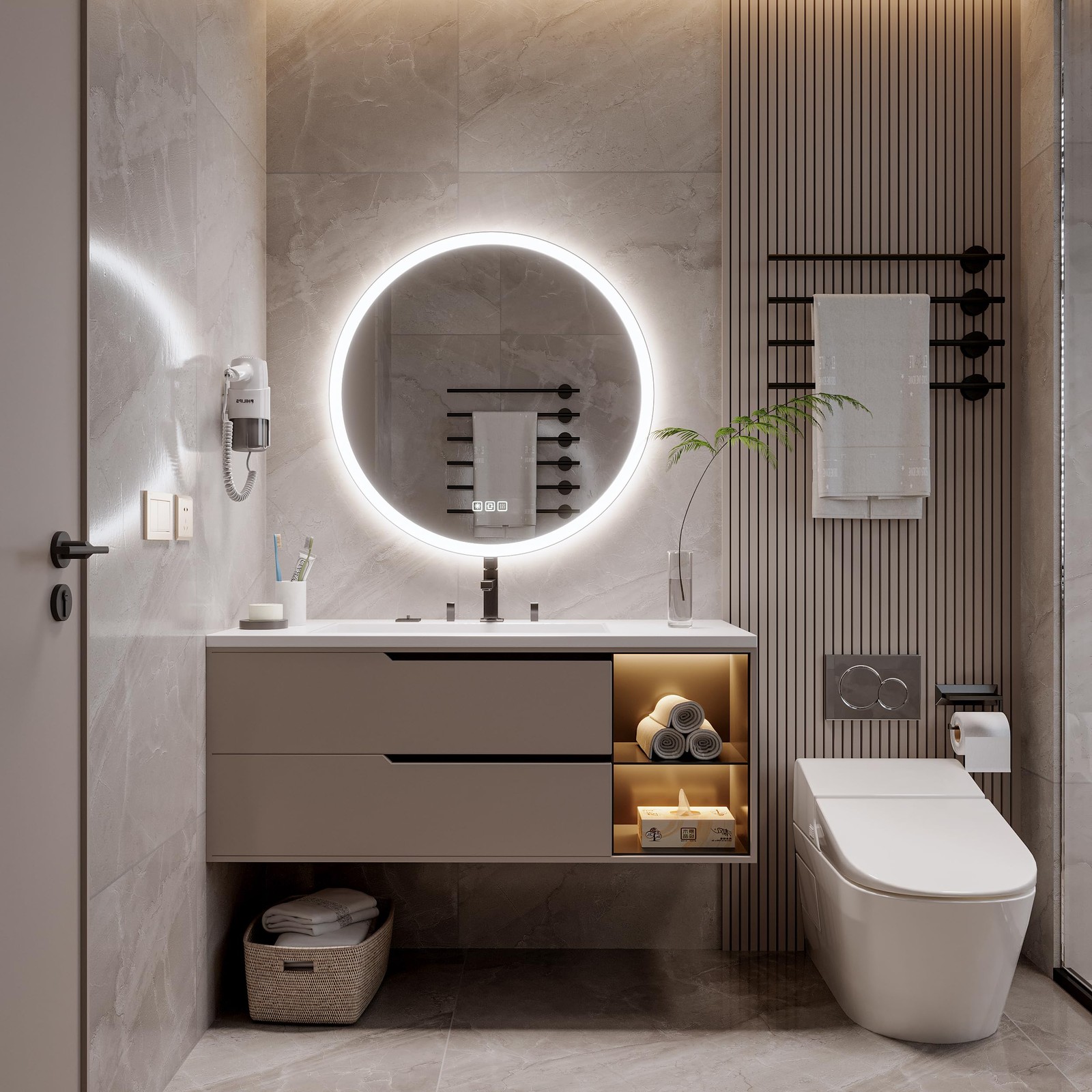 Specchio LED Rotondo 60cm Luminorcrest - Specchiera Luxury Antiappannamento