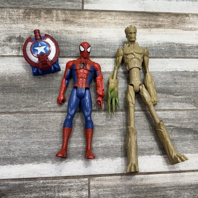 Spider Man & Groot Marvel Guardians Of The Galaxy Action Figure 11  & 15  Toys