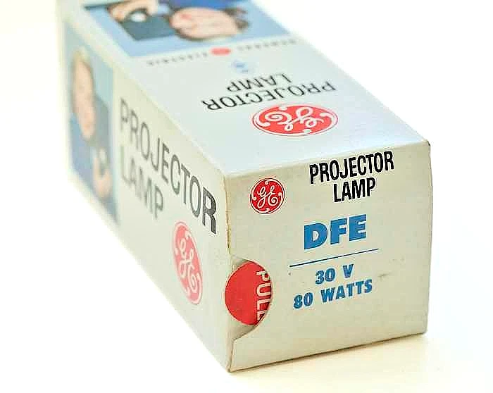 LÁMPARA PROYECTOR GE DFE - Bombilla 3v 80 vatios, Nuevo Stock Antiguo