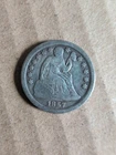 1857 Liberty Seated One Dime   Silver Coin