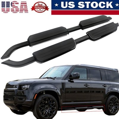 Black 2PCS Running Board Fit for Defender 110 130 2020-2026 Fixed Side Step bars