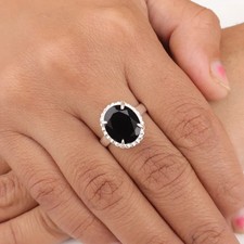 Black Onyx Gemstone 925 Sterling Silver Handmade Beautiful Ring For Gift Her