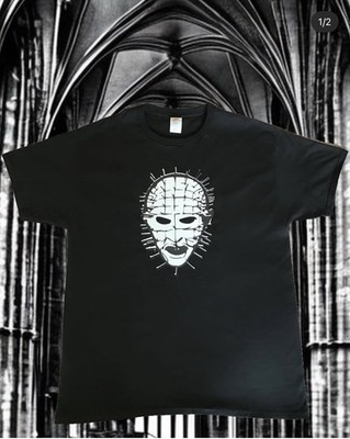 Hellraiser Pinhead:  Wanna Raise Some Hell?  Large Black And White T-Shirt