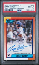 2025 Topps Update 1990 Topps Baseball Autographs Matt Shaw PSA 10 GEM MINT