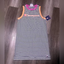 Champion Black and White Striped Dress with Pink and Orange Accents