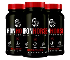 IronHorse Virility Support Premium Performance Supplement, Iron Horse Men 3 Pack