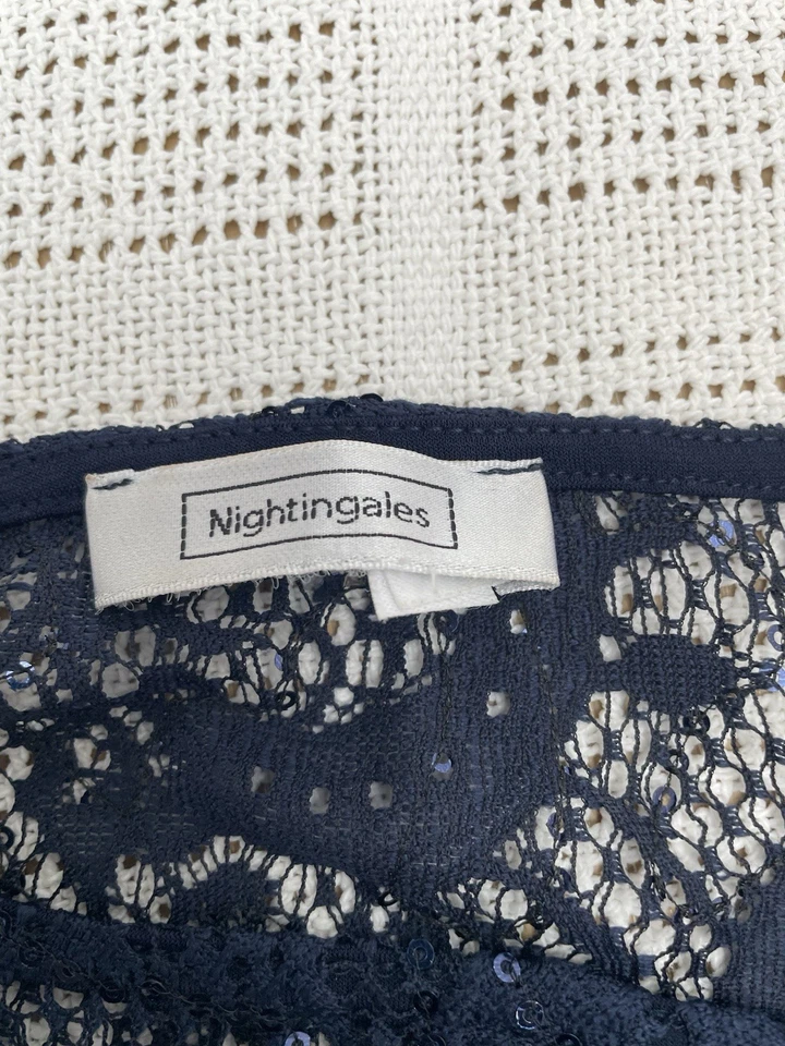 NIGHTINGALES. SIZE 22. LADIES TWO PIECE SPECIAL OCCASSION SET. NAVY CAPE/DRESS - Image 2 of 4