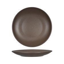 Tuxton China Inc VNA-090 Zion 9" Matte Brown Porcelain Round Coupe Plate - 2 Doz