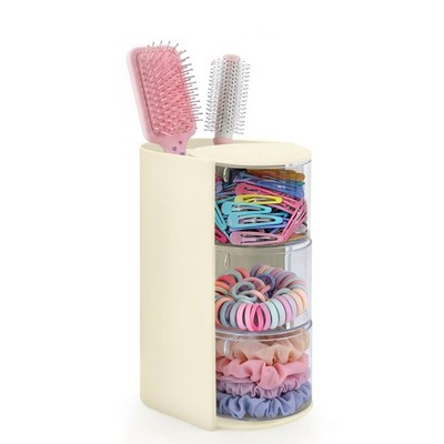 Rotating Hair Tie Product Accessories Organizer 3-Tier Makeup Brush Holder