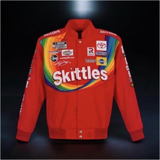 NASCAR Kyle Busch 18 Skittles JH Design Racing Jacket L Red