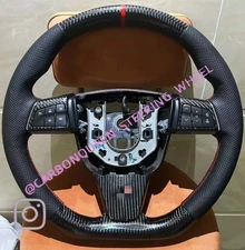 REAL CARBON FIBER Steering Wheel FOR  Cadillac CTS-V W/RED+BUTTONS
