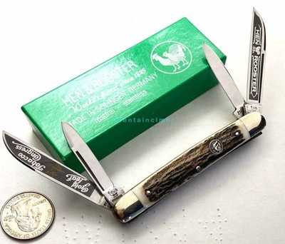 Hen & Rooster Solingen Germany RARE 1994 GoldLeaf Tobacco Congress Knife BLEMISH