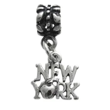 925 Sterling Silver New York Big Apple Euro Bead Charm