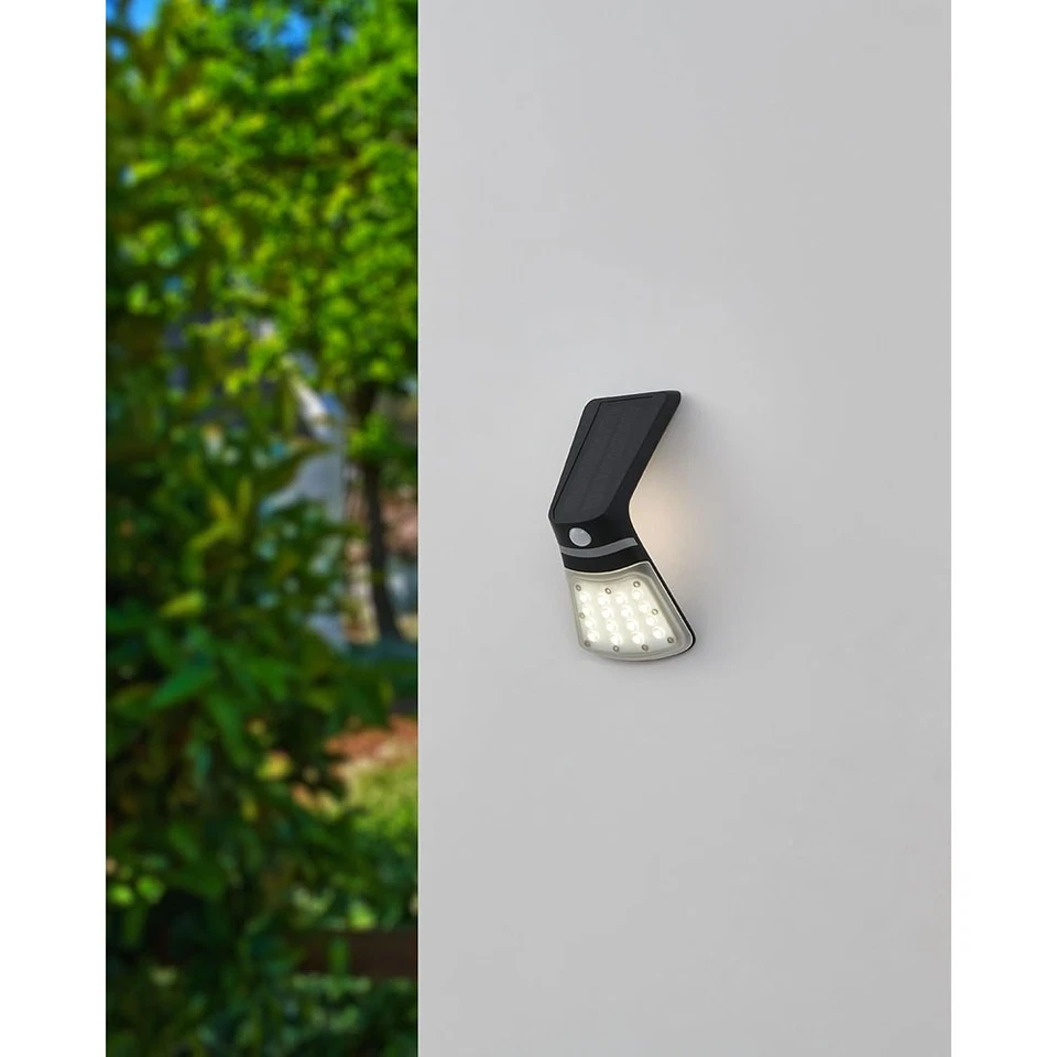 Eglo LED Solar Wandleuchte Außenlicht Schwarz IP44 2W 3000/4000K Indirekt Sensor - Bild 4 von 4