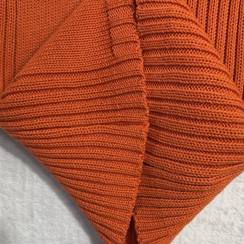NEW Stambecco Italian Chunky Knit Turtleneck Sweater Cowl Size L SLIM Orange Y2K - Picture 13 of 16