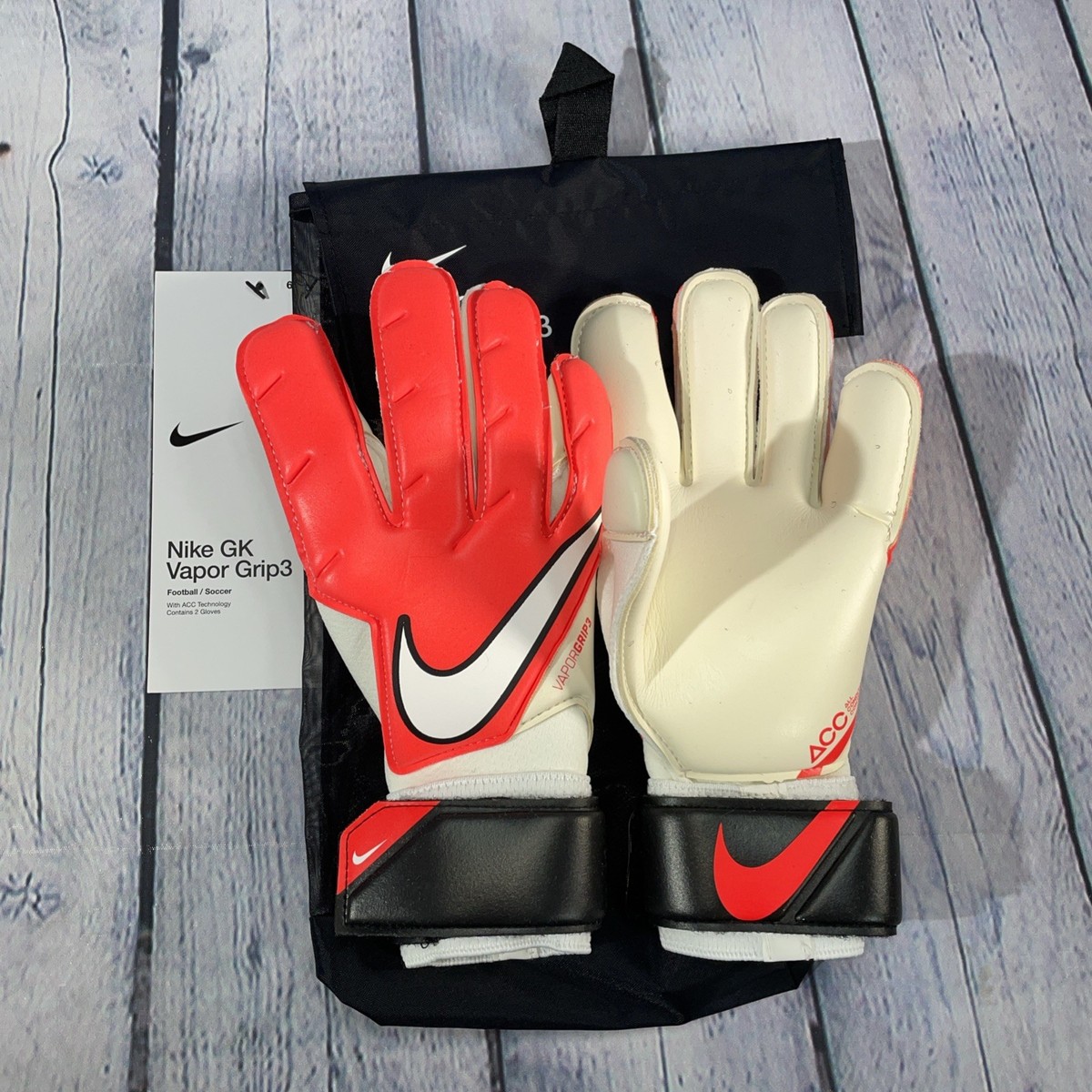 Nike GK Vapor Grip3 ACC GoalKeeper Soccer Gloves Crimson
