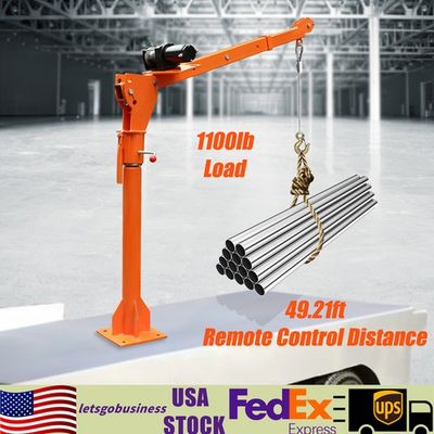 #ad 1100lbs Truck Mounted Base Crane Hoist Lift Pickup with 12V Electric Winch New $309.31