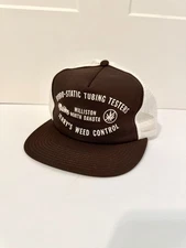 Vintage Trucker Hat Brown Mesh 80s 90s Jerry’s Weed Control North Dakota USA