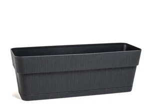 Boîte à fleurs en plastique Stefanplast avec réservoir d'eau, 50Cm, Anthracite