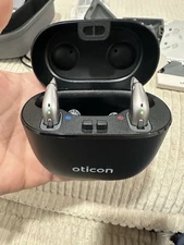 Oticon Intent 1 Hearing Aid Complete Set with Charger Case and Accessories