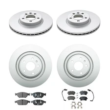 Hella Front & Rear Rotor Low-Met Disc Brake Pad Kit for Audi A6 FWD A7 Quattro
