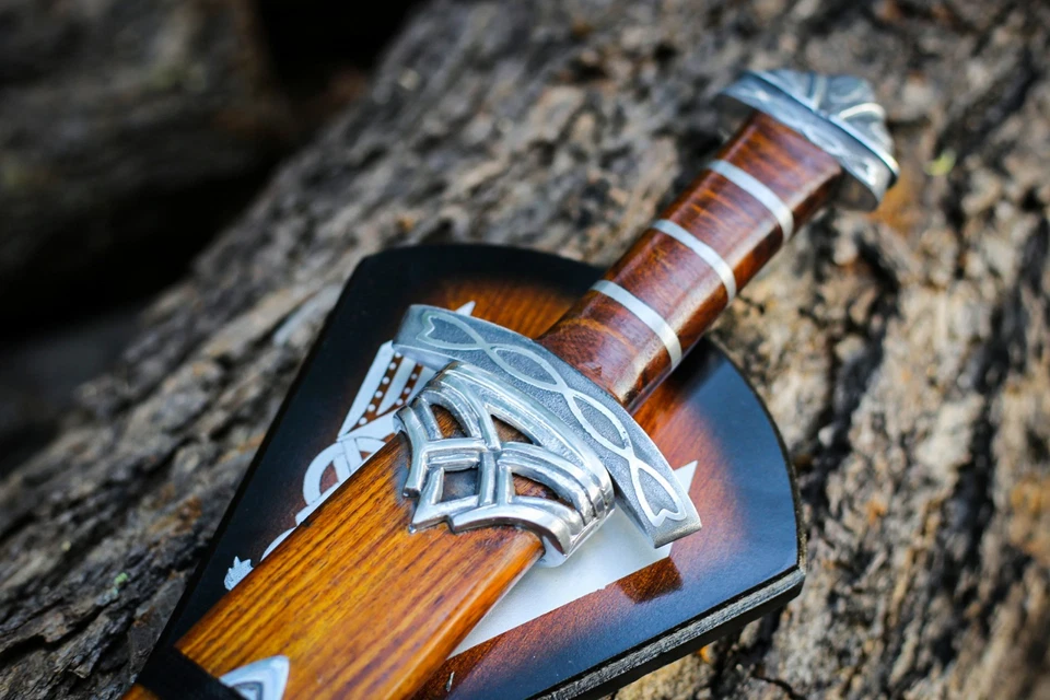 Espada escandinava Damasco hecha a mano, espada vikinga, espada medieval coleccionable Foto 3 de 4