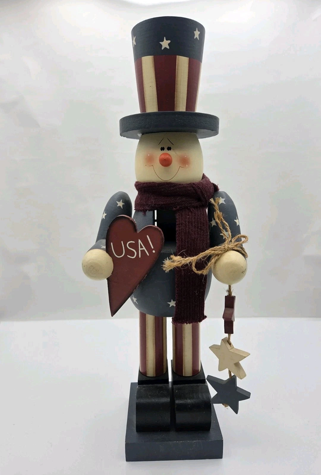 Vintage Snowman Nutcracker American USA 15" By Crazy Mountain Exclusive Designs