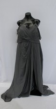 Azazie Womens Dakota A-Line V-Neck Pleated Chiffon Dress AP2 Steel Gray Size:A16