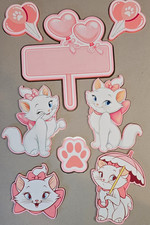 Pink  White Cats  Kittens Die-Cut Scrapbook Sticker Set, Cat Cutouts