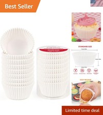 Standard White Cupcake Liners for Baking 200 Counts - Greaseproof Muffin Baki...