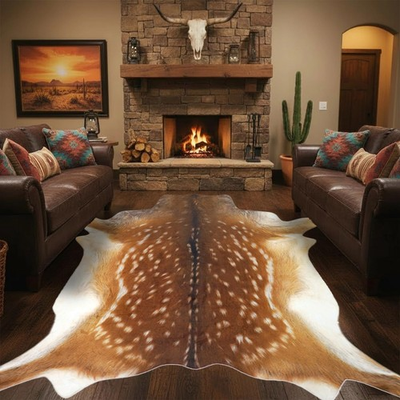 #ad #ad Deer Hide Rug Large 10x8 FT Faux Deer Rug Cow Hide Rugs Faux Reindeer Rugs Co... $230.84