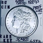 1889 S BU GEM MORGAN SILVER DOLLAR UNC MS+++ U.S. MINT RARE KEY COIN 6592