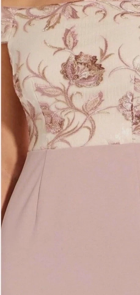 ADRIANNA PAPELL лаванды с плеча макси официальный Hi-Lo платье размер 16P - Изображение 3 из 4