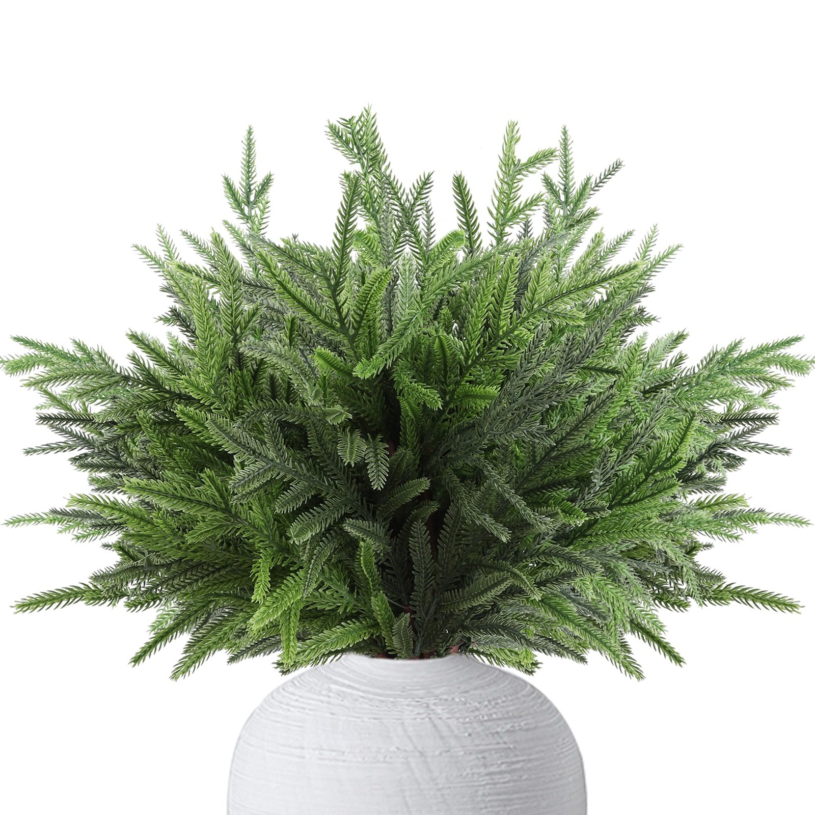 24" Extra Long Artificial Norfolk Pine Stems - 12 Pack Real Touch Christmas G...