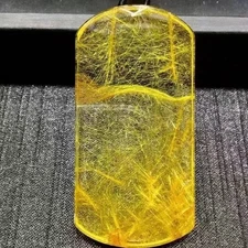 Natural Rutilated gold Pendant Necklace Healing Protection Crystal Necklace