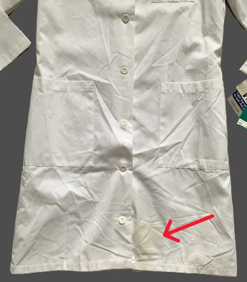 Vtg 80s Lab Doctor Nurse Coat Jacket Hospital Uniform Cosplay Deadstock NOS Sz12 - Image 3 of 4