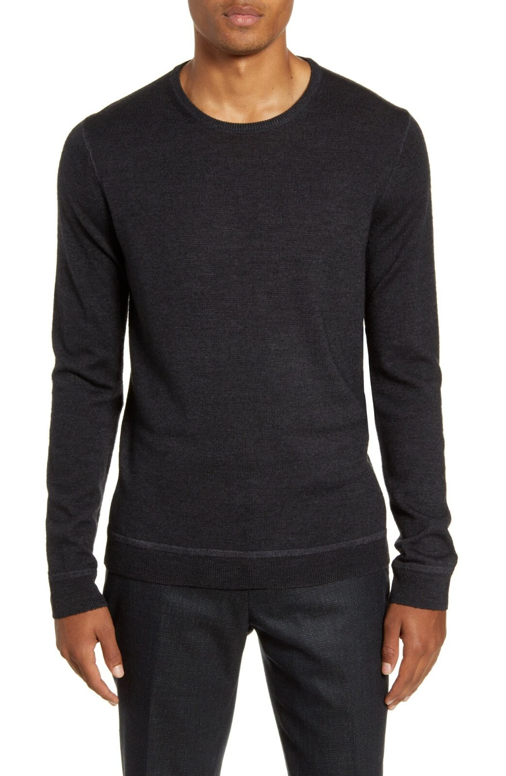 Nordstrom Signature Merino Wool Garment Dye Crewneck Sweater, Size Small