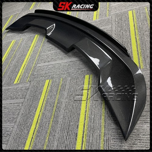 Carbon Fiber Double Layer Rear Trunk Spoiler GT500 Style Fits Ford Mustang 18-23 - Picture 2 of 20