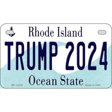 Trump 2024 Rhode Island Novelty Metal Motorcycle Plate MP-12252