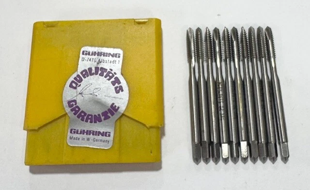 Guhring 6-32 Cobalt Spiral Point Plug Taps H2 2 Flute 10 Pack