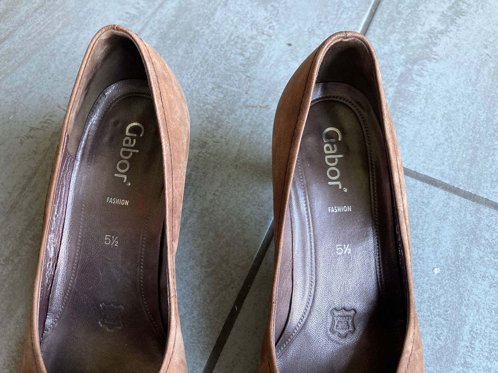 Gabor Ladies Brown Leather Heeled Shoes Size 5 1/2. Great Condition. eBay